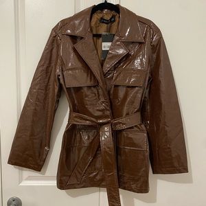 Brown Patent Leather Jacket